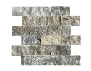 Gümüş Traverten Fileli Patlatma Taş 5x10 cm